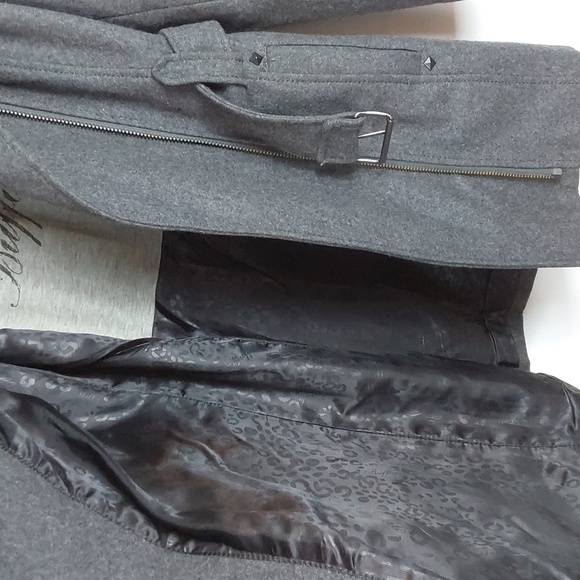 Buffalo David Bitton Dark Gray Warm Wool Belted Pea Coat Neutral winter mod Sz.M - Picture 13 of 13